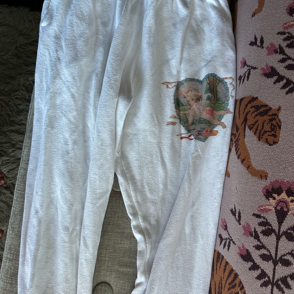 Boys Lie- White Joggers with Angel Graphics